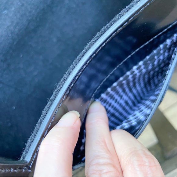 RARE Kate Spade Vintage Black Leather Felt Wool Saturday Tote & Cut Out Handles. - Picture 8 of 14